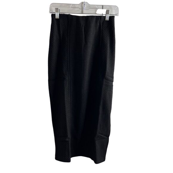 B.O.G. Band Of The Free RENEE BLACK RIBBED PENCIL SKIRT Women Small Side Slit NW - Picture 1 of 12